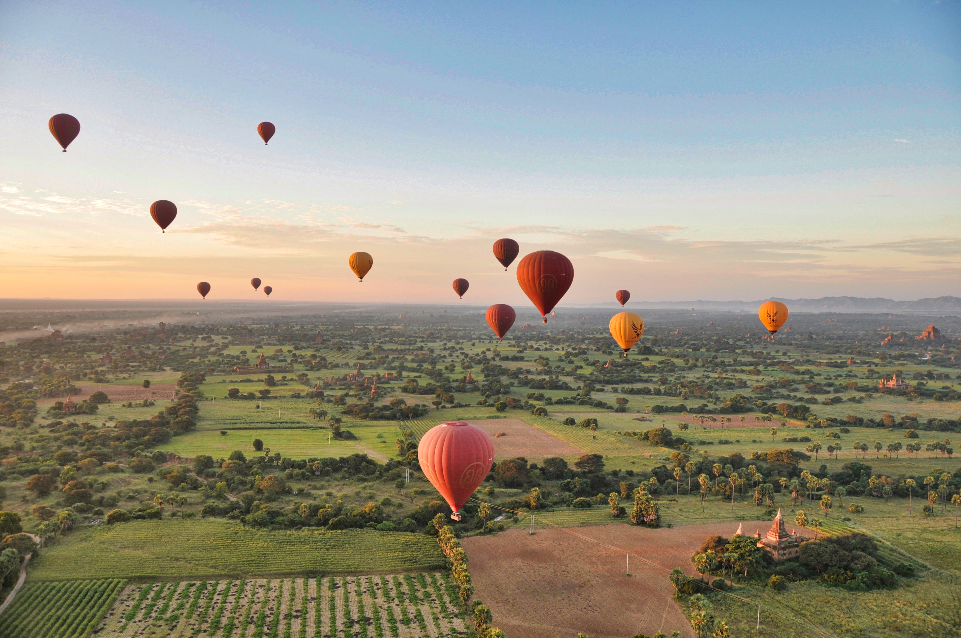 Two Travel The World - Hot Air Ballooning over Bagan temples - Bagan Hot Air Balloon