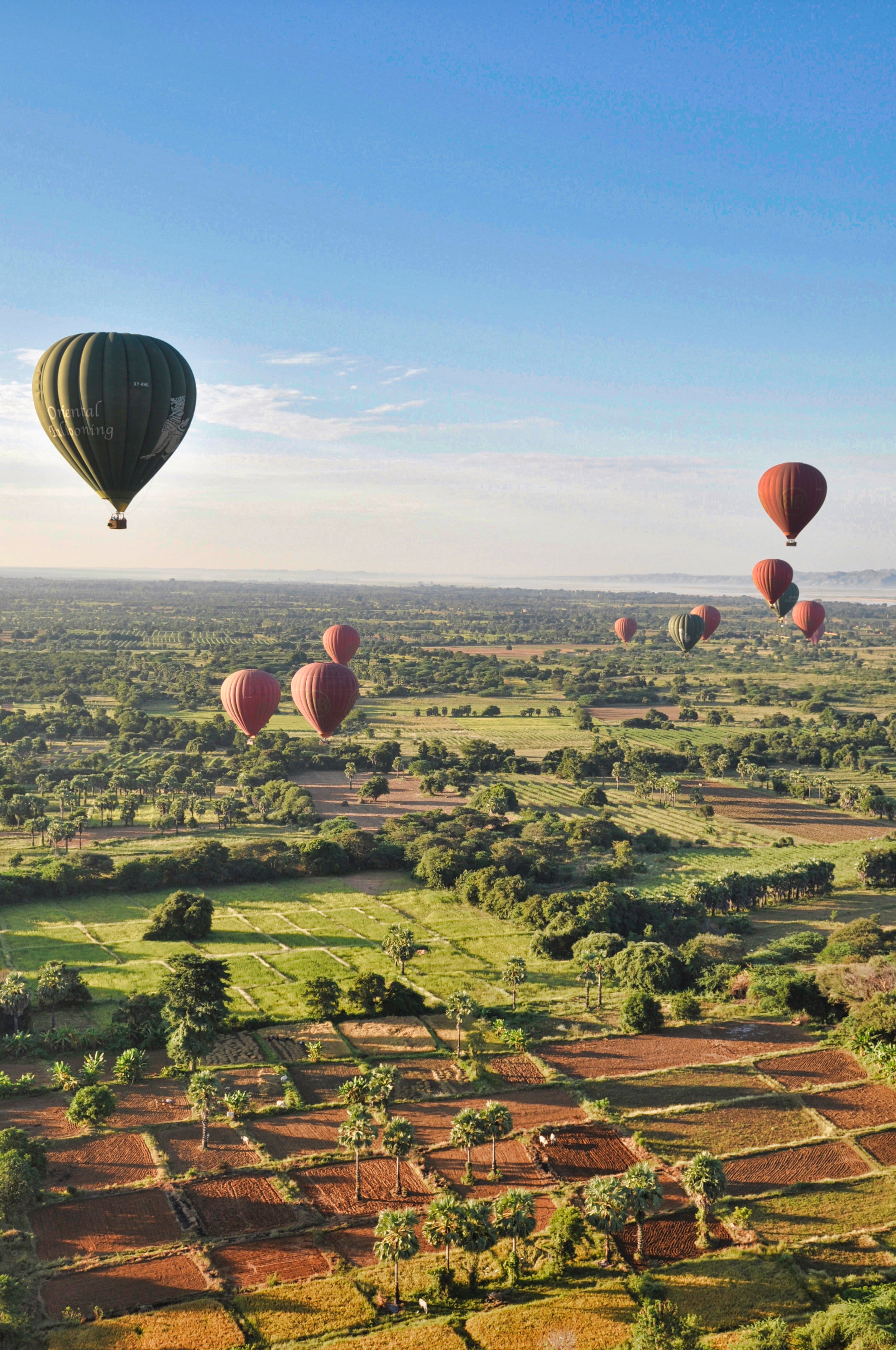 Hot Air Ballooning over Bagan temples