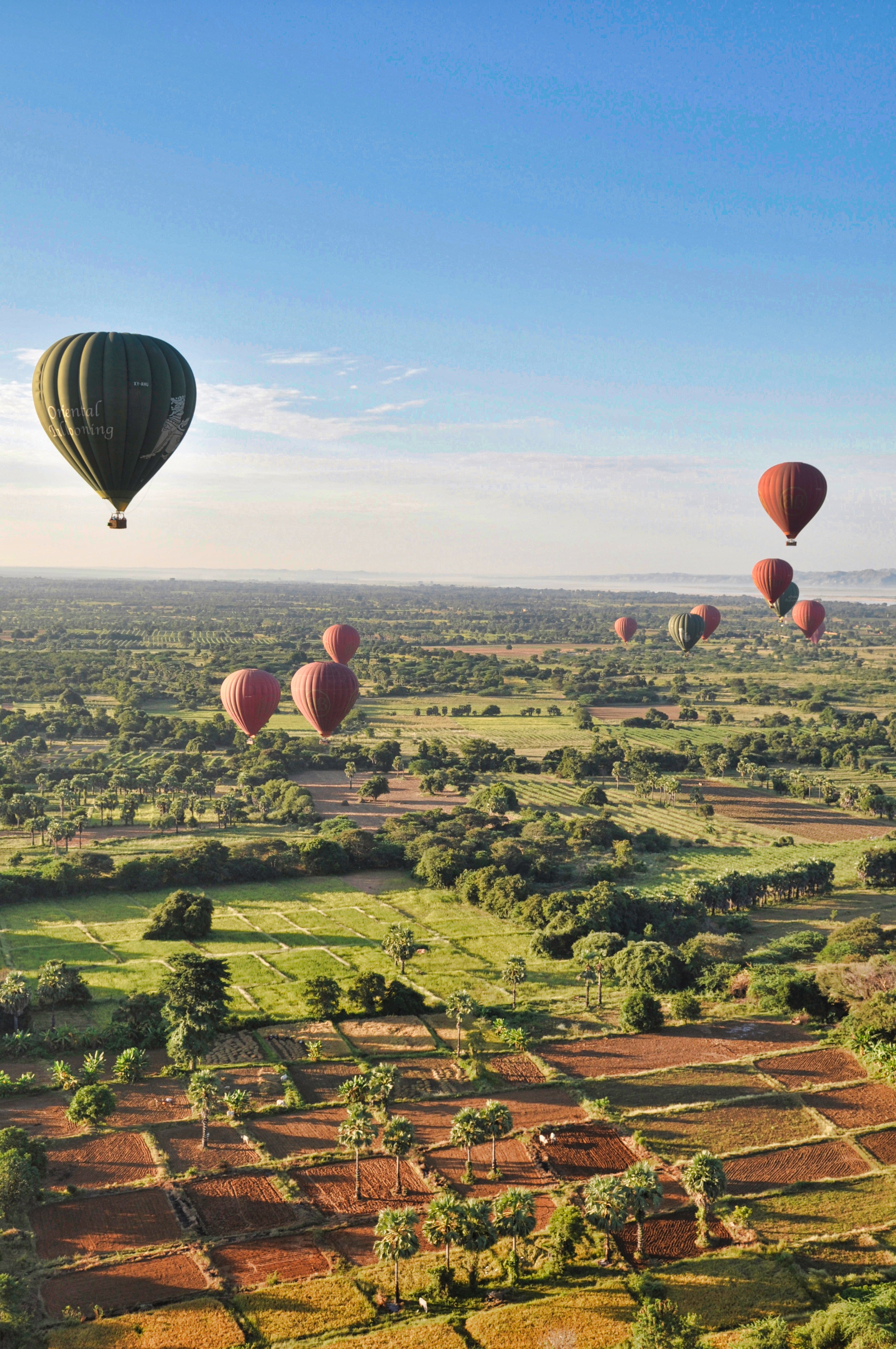 Hot Air Ballooning over Bagan temples